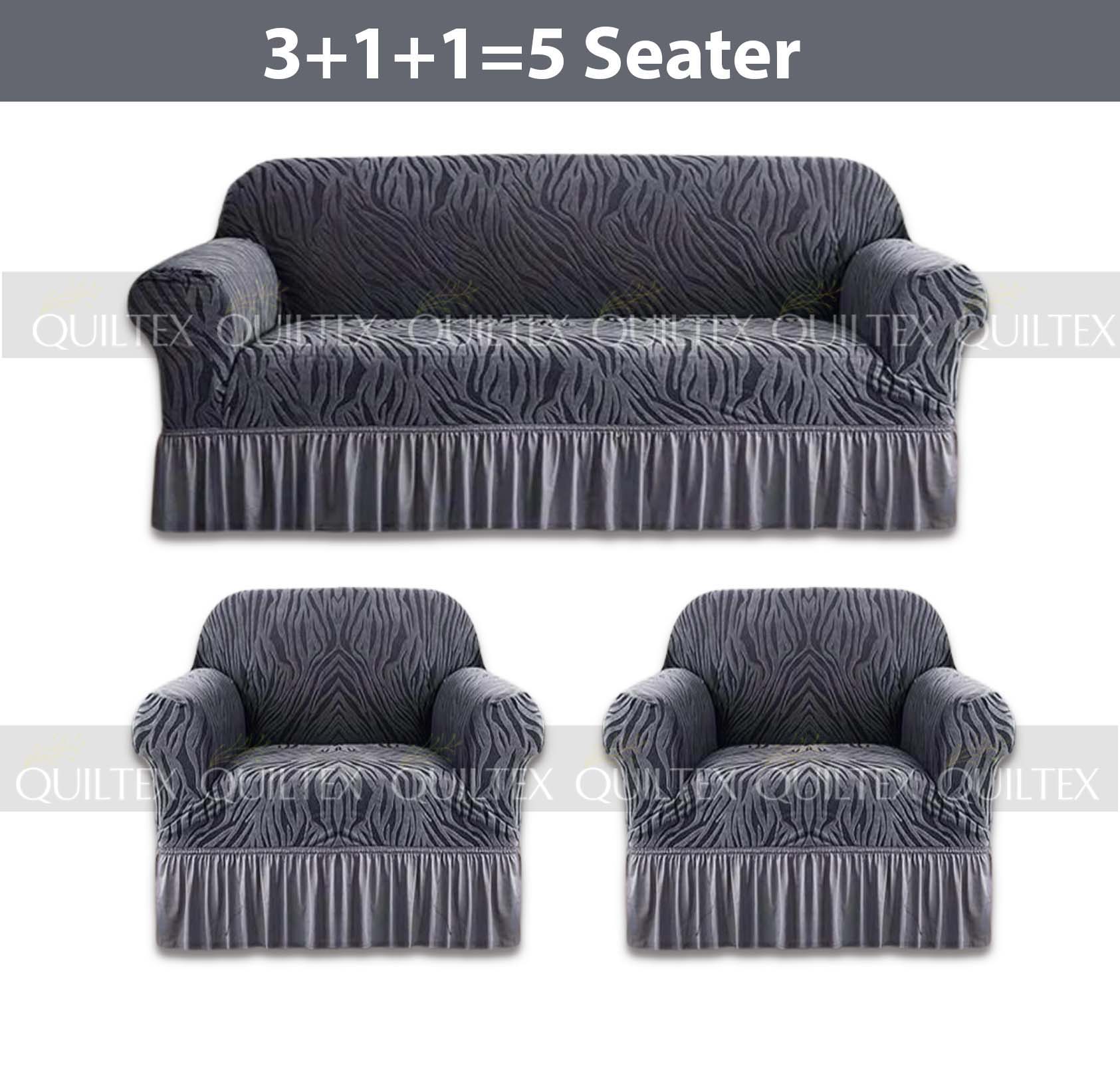Zebra  Sofa Covers ( Grey ) Zebra  Sofa Covers ( Grey )