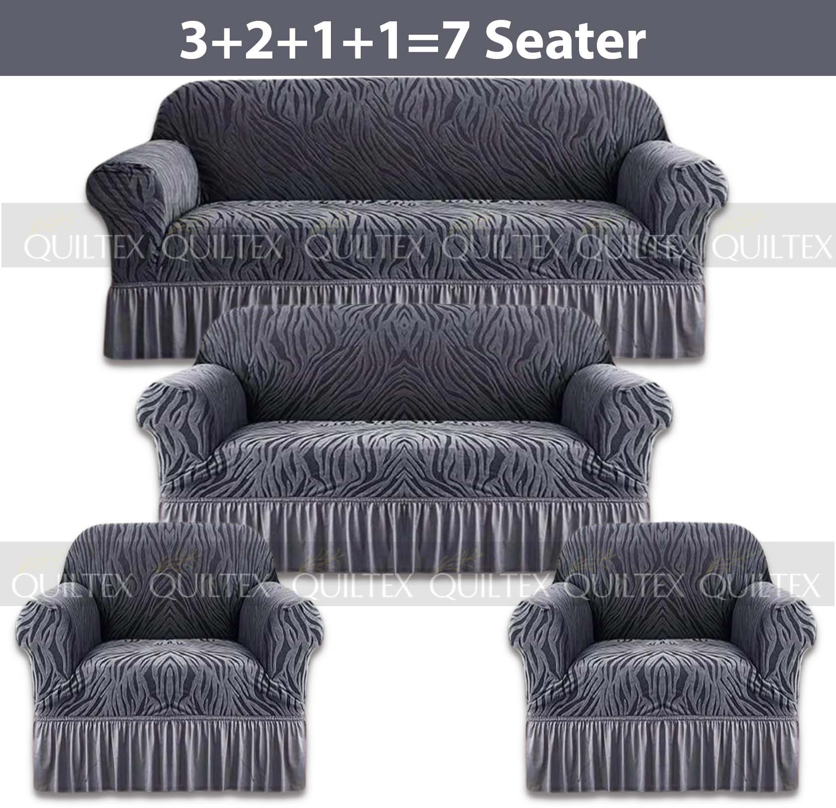 Zebra  Sofa Covers ( Grey ) Zebra  Sofa Covers ( Grey )