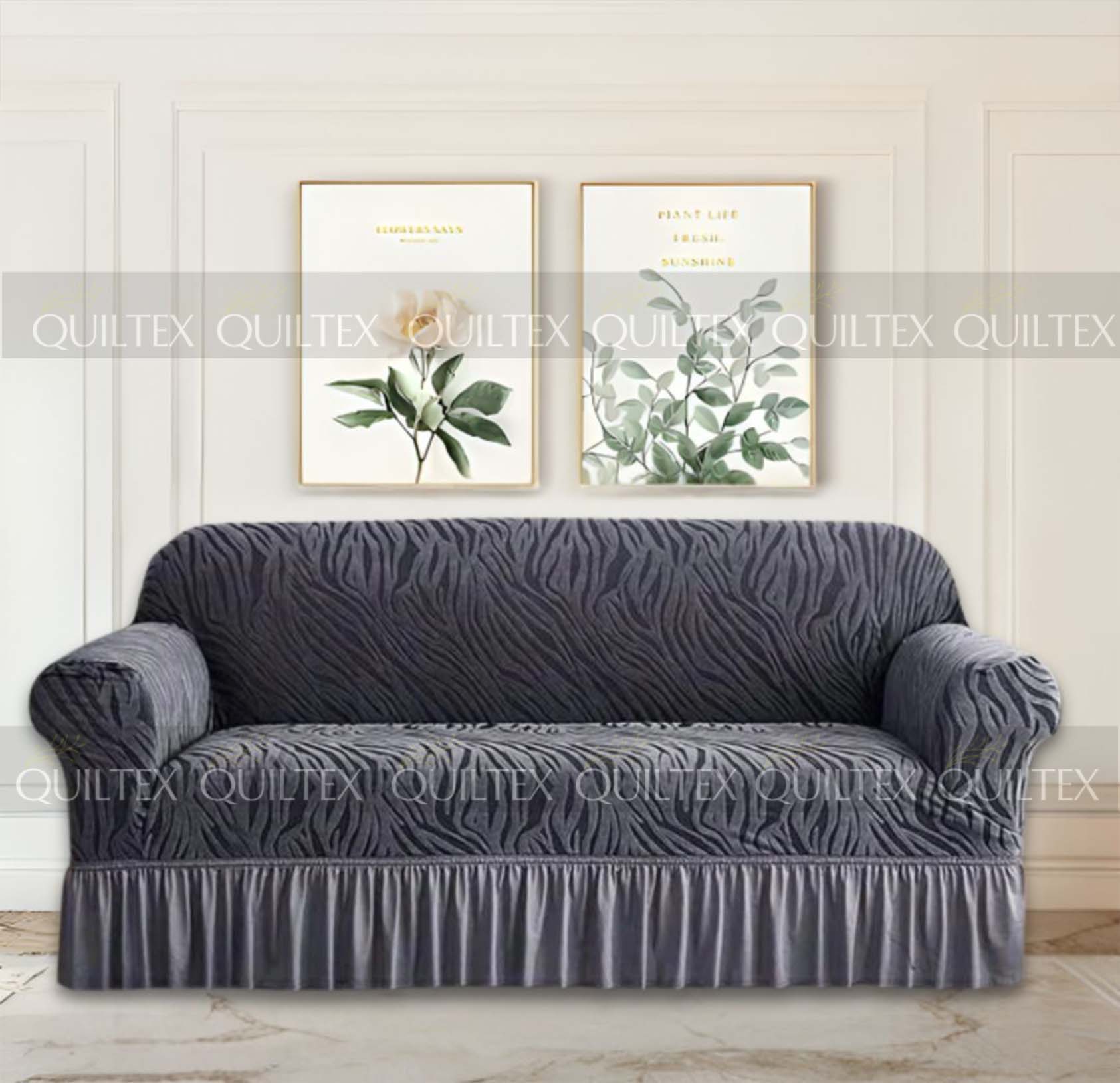 Zebra  Sofa Covers ( Grey ) Zebra  Sofa Covers ( Grey )