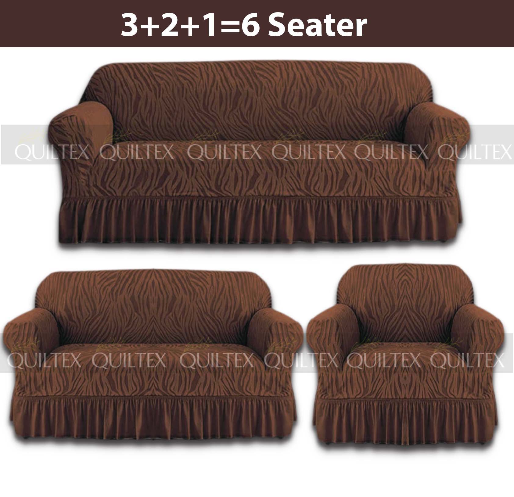 Zebra  Sofa Covers ( Dark Brown ) Zebra  Sofa Covers ( Dark Brown )