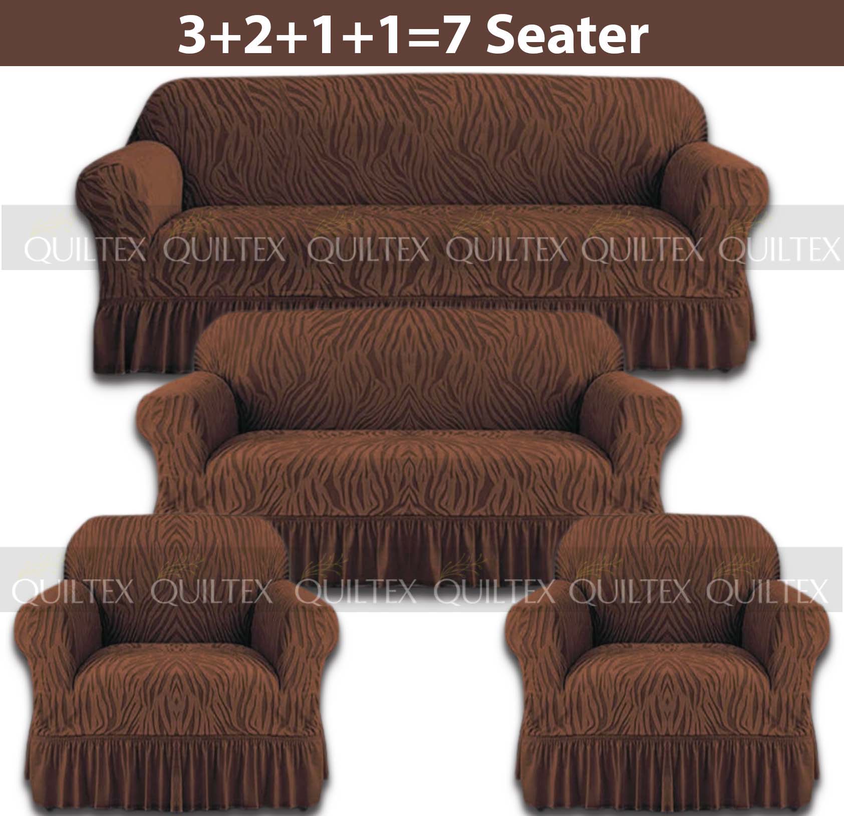 Zebra  Sofa Covers ( Dark Brown ) Zebra  Sofa Covers ( Dark Brown )