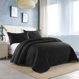 3 PCS Bedspread Set Black
