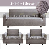 STRIPE JACQUARD SOFA COVER GREY