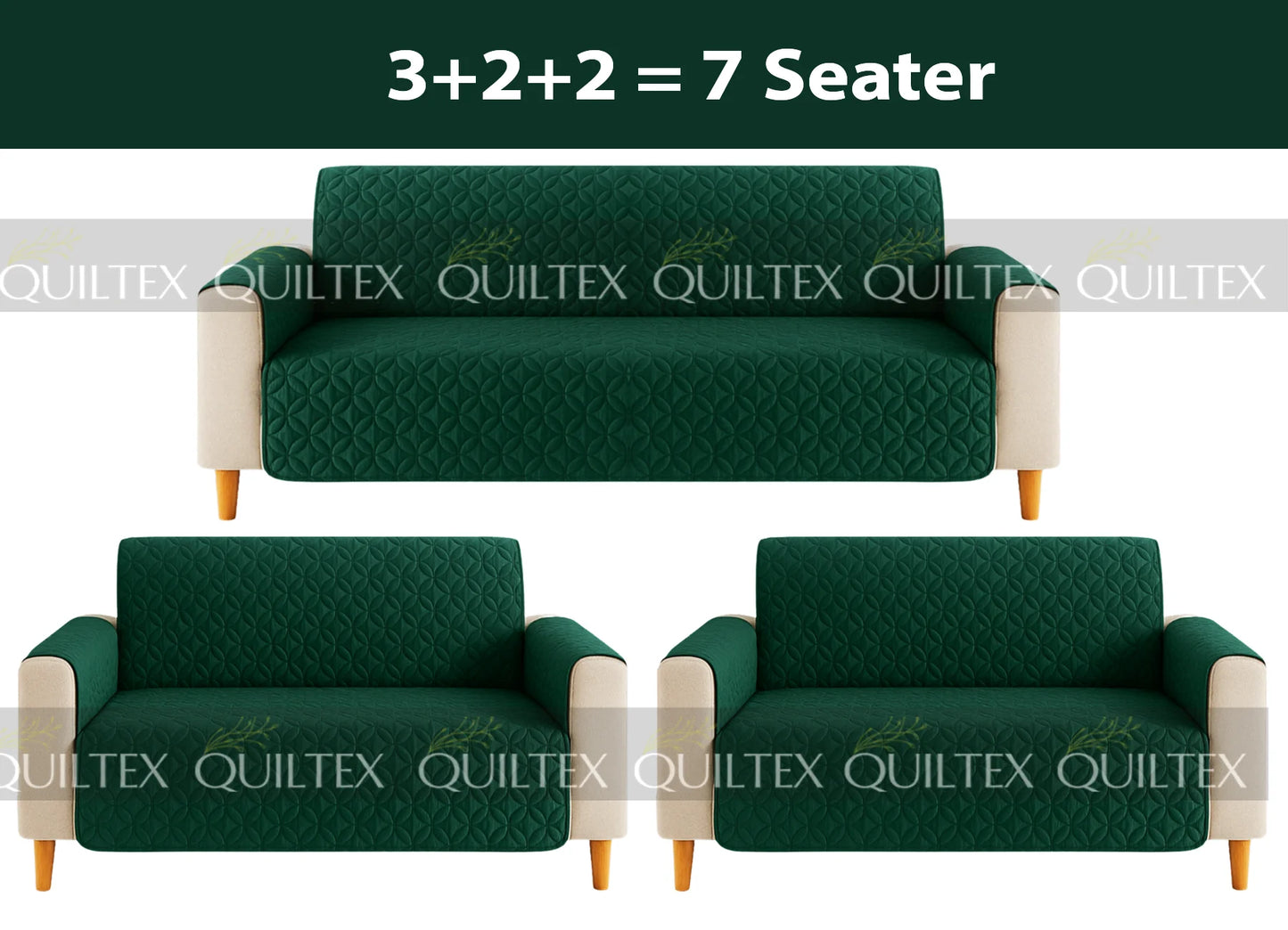 Ultrasonic Sofa Cover (GREEN )