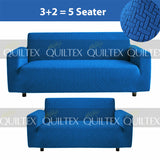 STRIPE JACQUARD SOFA COVER BLUE