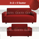 STRIPE JACQUARD SOFA COVER MAROON