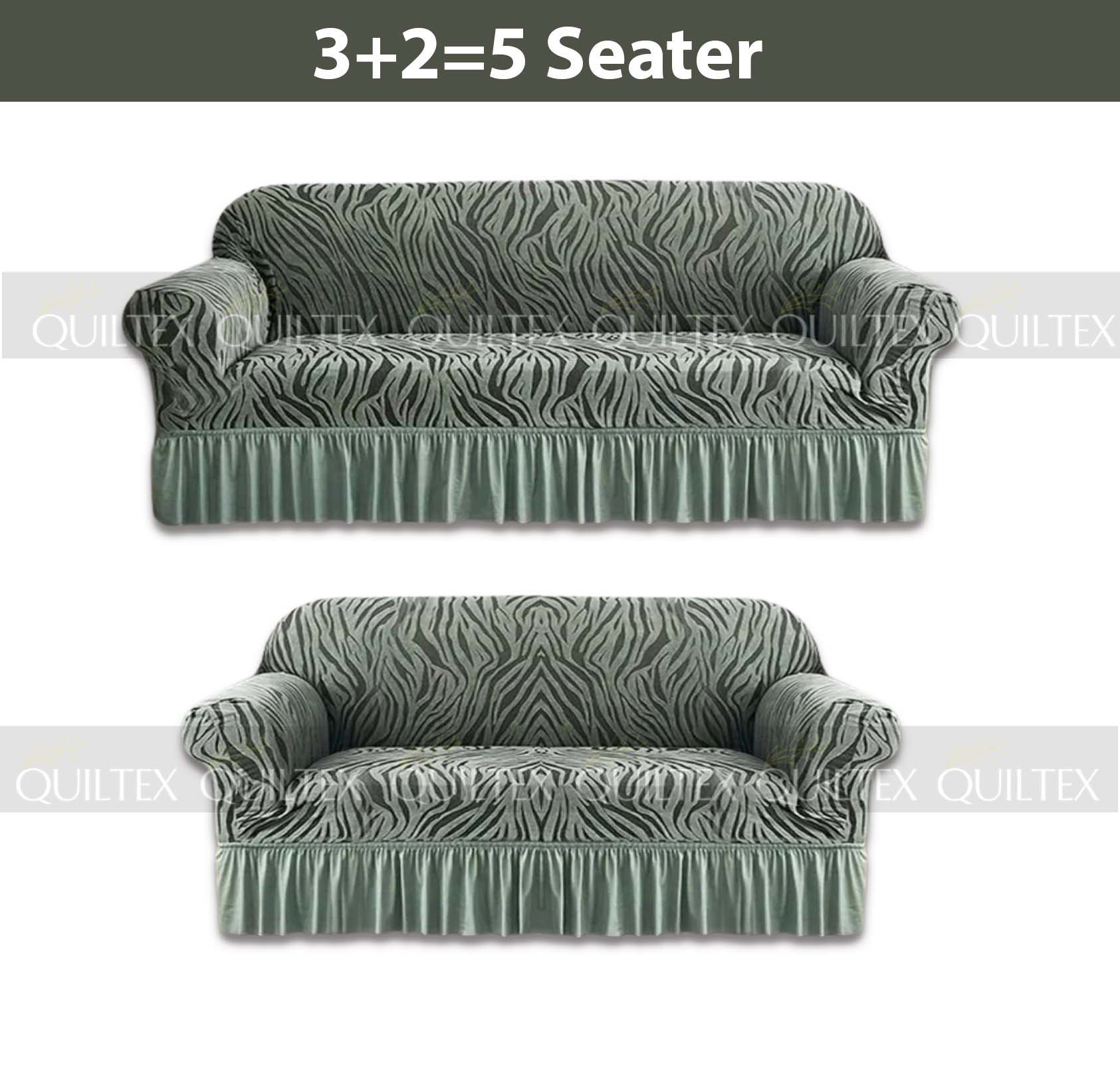 Zebra  Sofa Covers ( Coral Green) Zebra  Sofa Covers ( Coral Green)