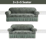 Zebra  Sofa Covers ( Coral Green)
