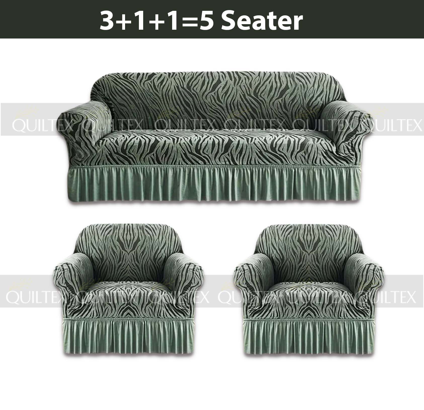 Zebra  Sofa Covers ( Coral Green) Zebra  Sofa Covers ( Coral Green)