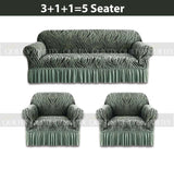 Zebra  Sofa Covers ( Coral Green)