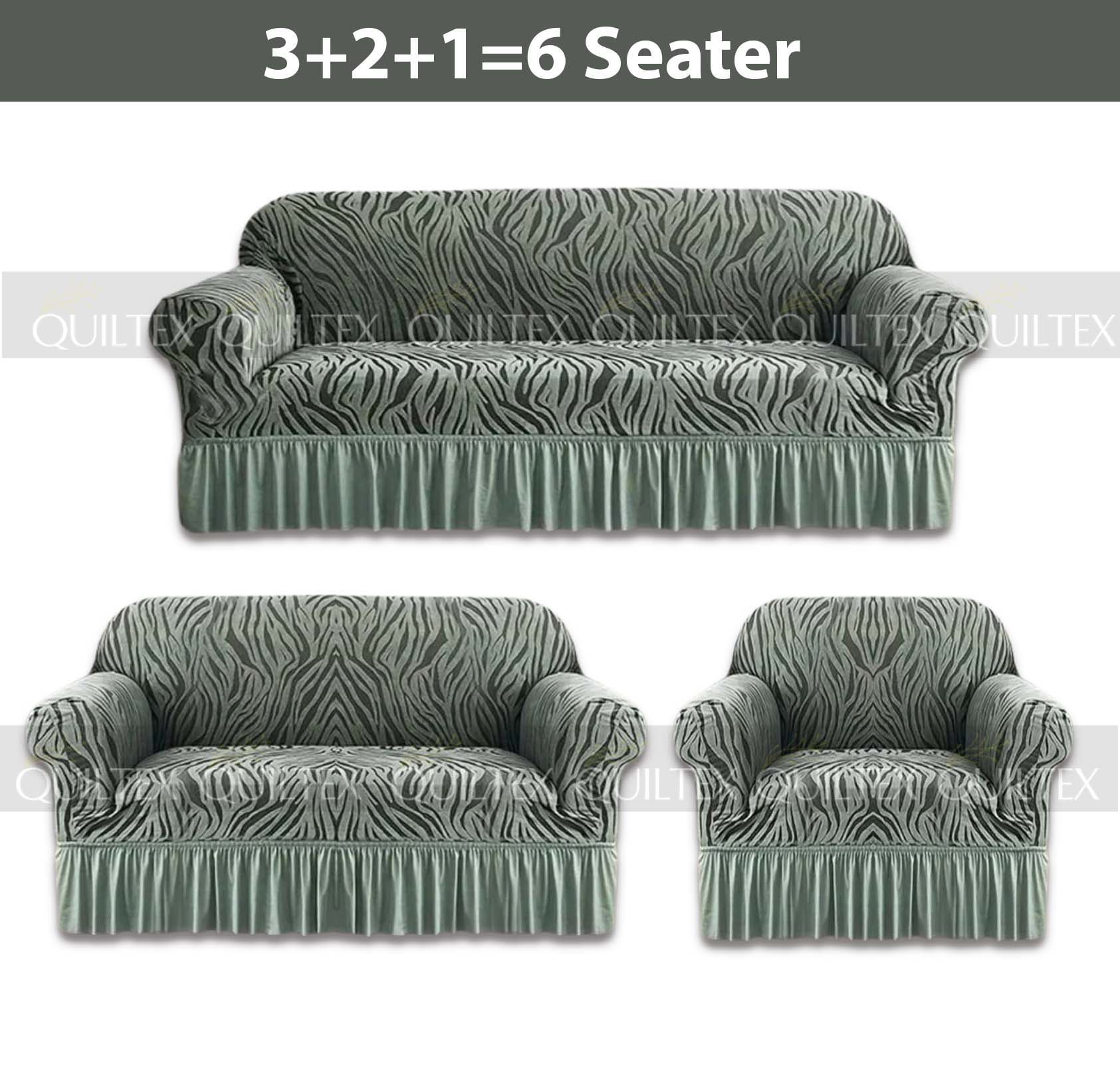 Zebra  Sofa Covers ( Coral Green) Zebra  Sofa Covers ( Coral Green)