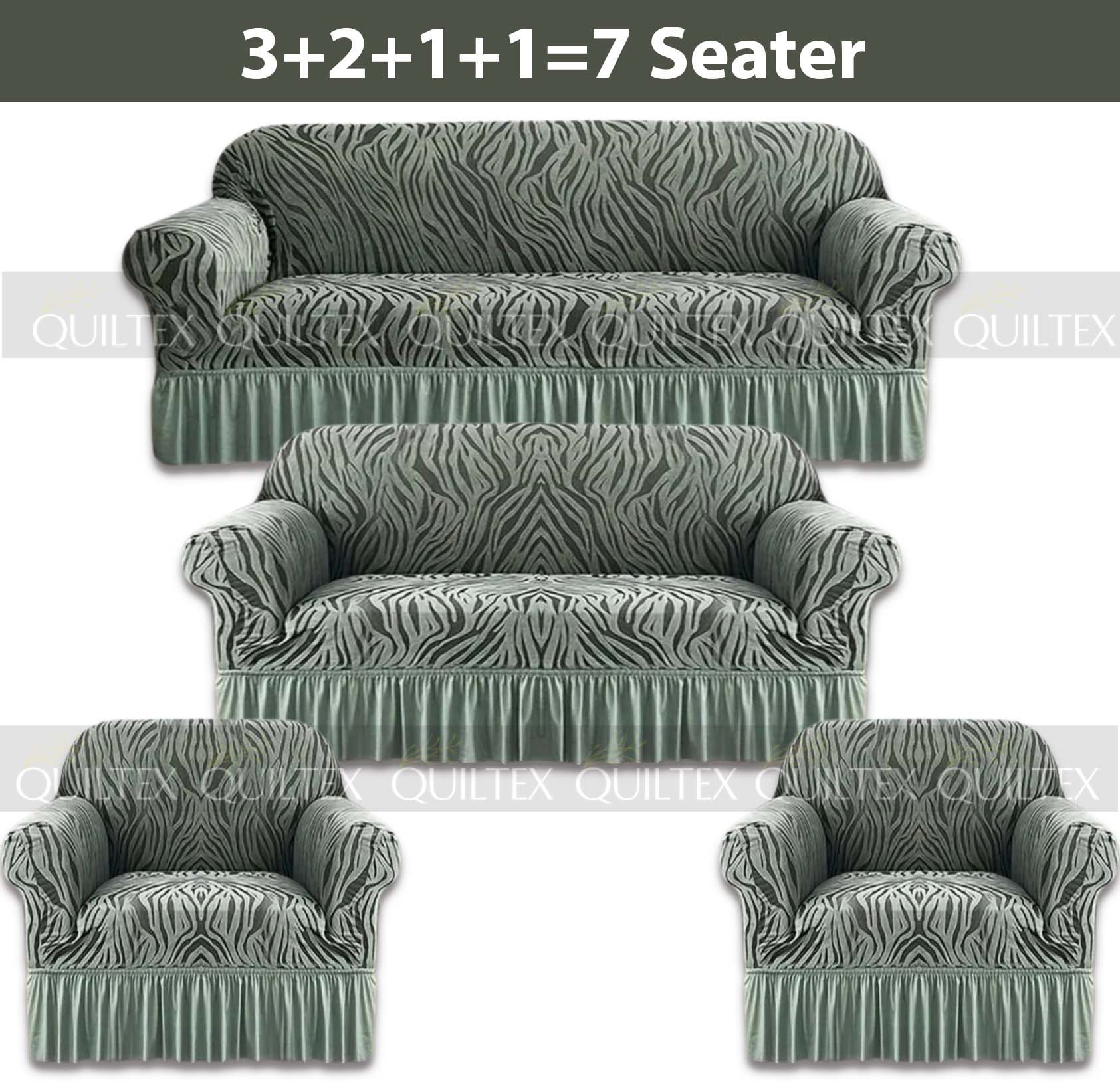 Zebra  Sofa Covers ( Coral Green) Zebra  Sofa Covers ( Coral Green)