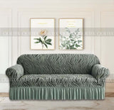 Zebra  Sofa Covers ( Coral Green)
