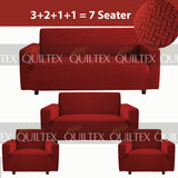 STRIPE JACQUARD SOFA COVER MAROON