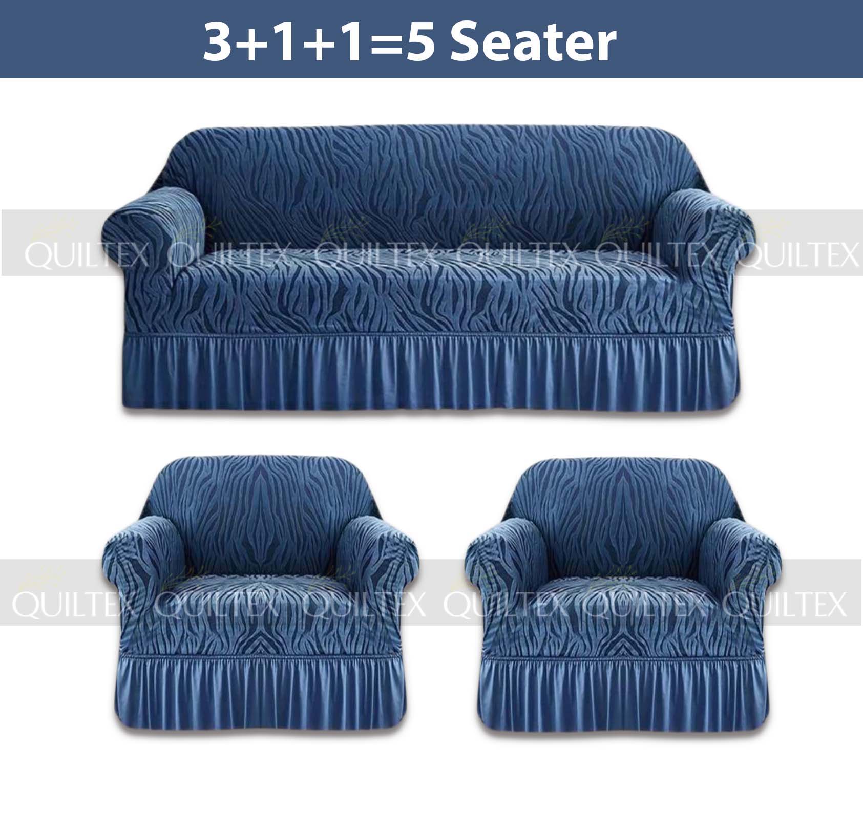 Zebra  Sofa Covers ( Blue ) Zebra  Sofa Covers ( Blue )