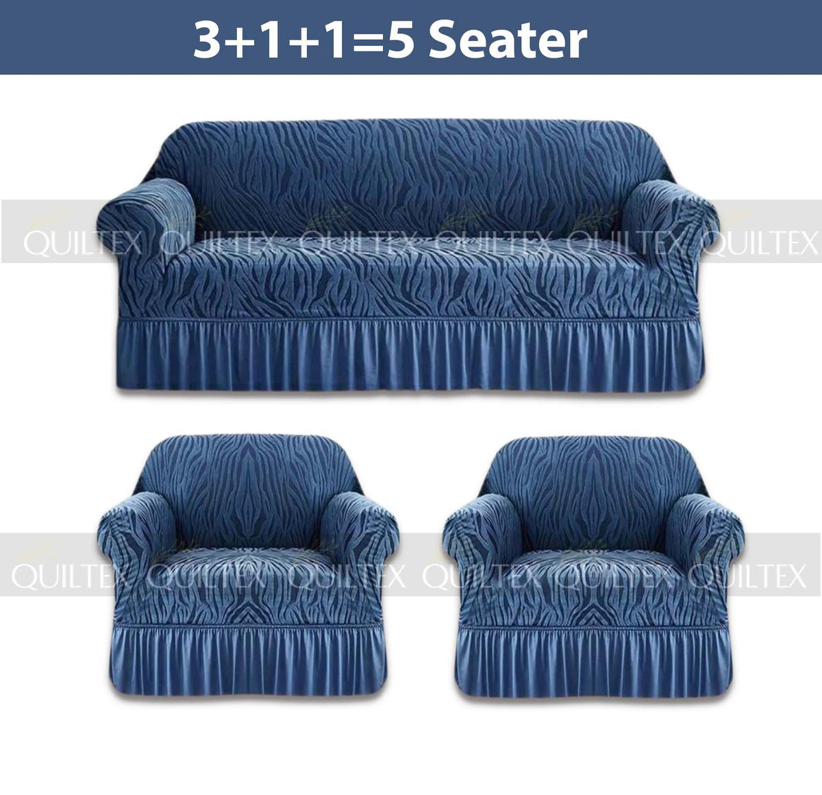 Zebra  Sofa Covers ( Blue )