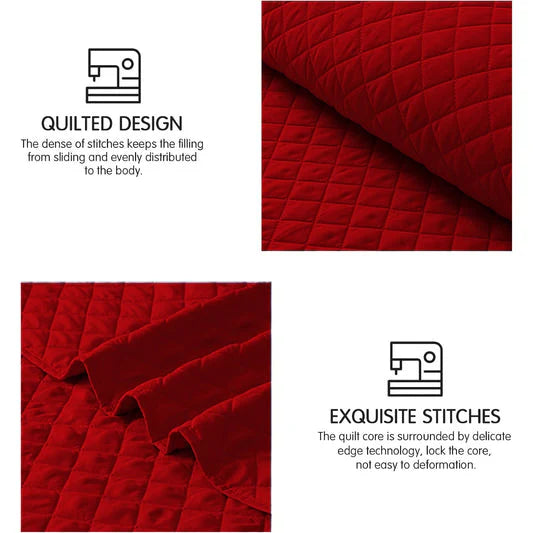 3 PCS Bedspread Set Red