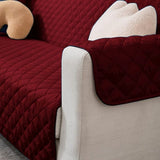 Cotton Quilted Sofa Cover ﹙ Maroon ﹚