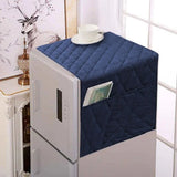Dustproof Quilted Refrigerator Cover With Side Pockets