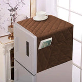 Dustproof Quilted Refrigerator Cover With Side Pockets