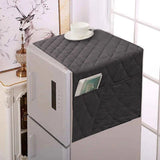 Dustproof Quilted Refrigerator Cover With Side Pockets