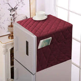 Dustproof Quilted Refrigerator Cover With Side Pockets