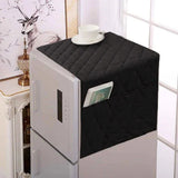 Dustproof Quilted Refrigerator Cover With Side Pockets