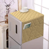 Dustproof Quilted Refrigerator Cover With Side Pockets
