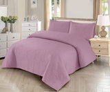 3 PCS Bedspread Set Dusty Lavender
