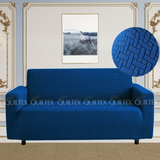 STRIPE JACQUARD SOFA COVER BLUE