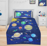 Galaxy kids cartoon bedsheet set