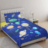 Galaxy kids cartoon bedsheet set