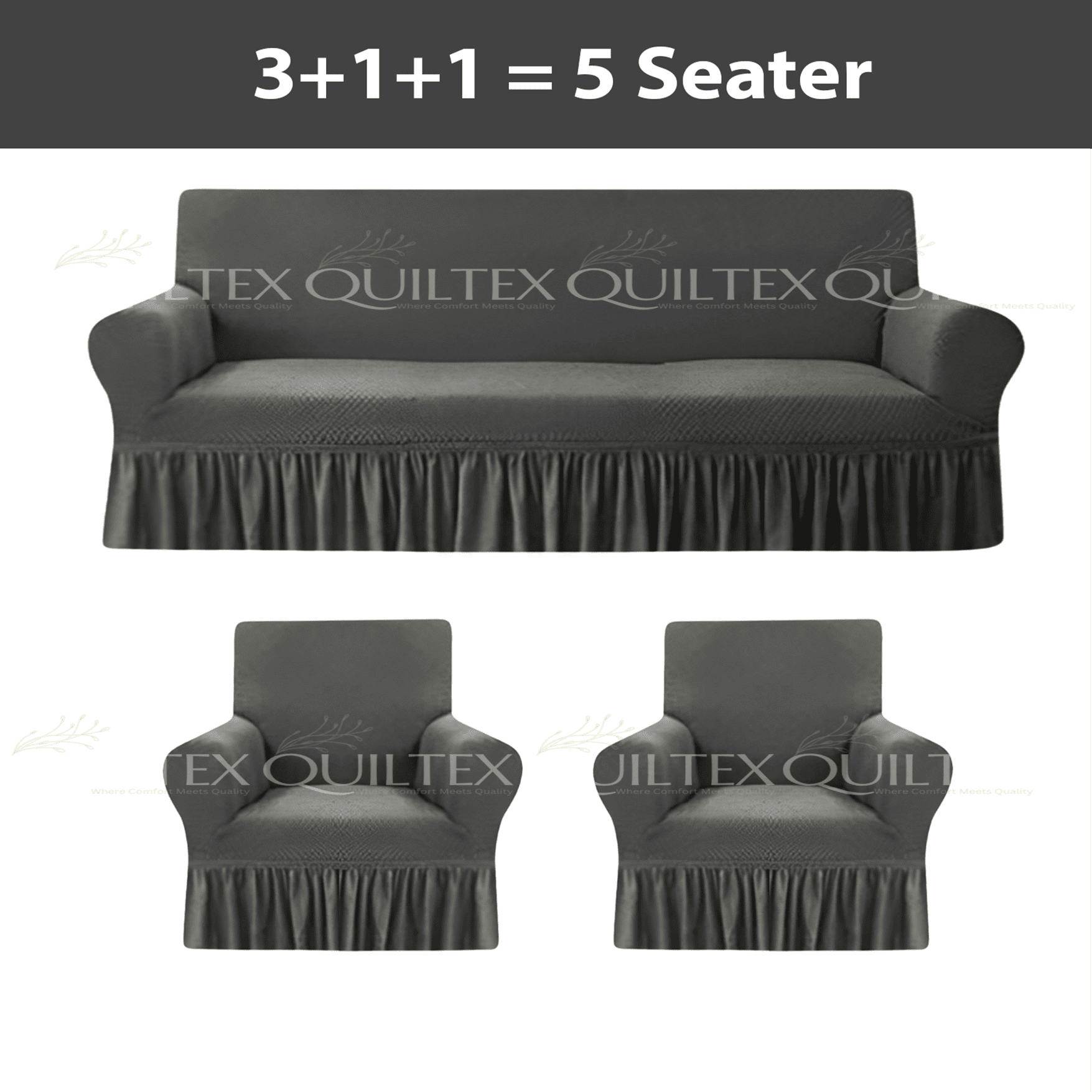 Turkish Style Sofa Covers Grey