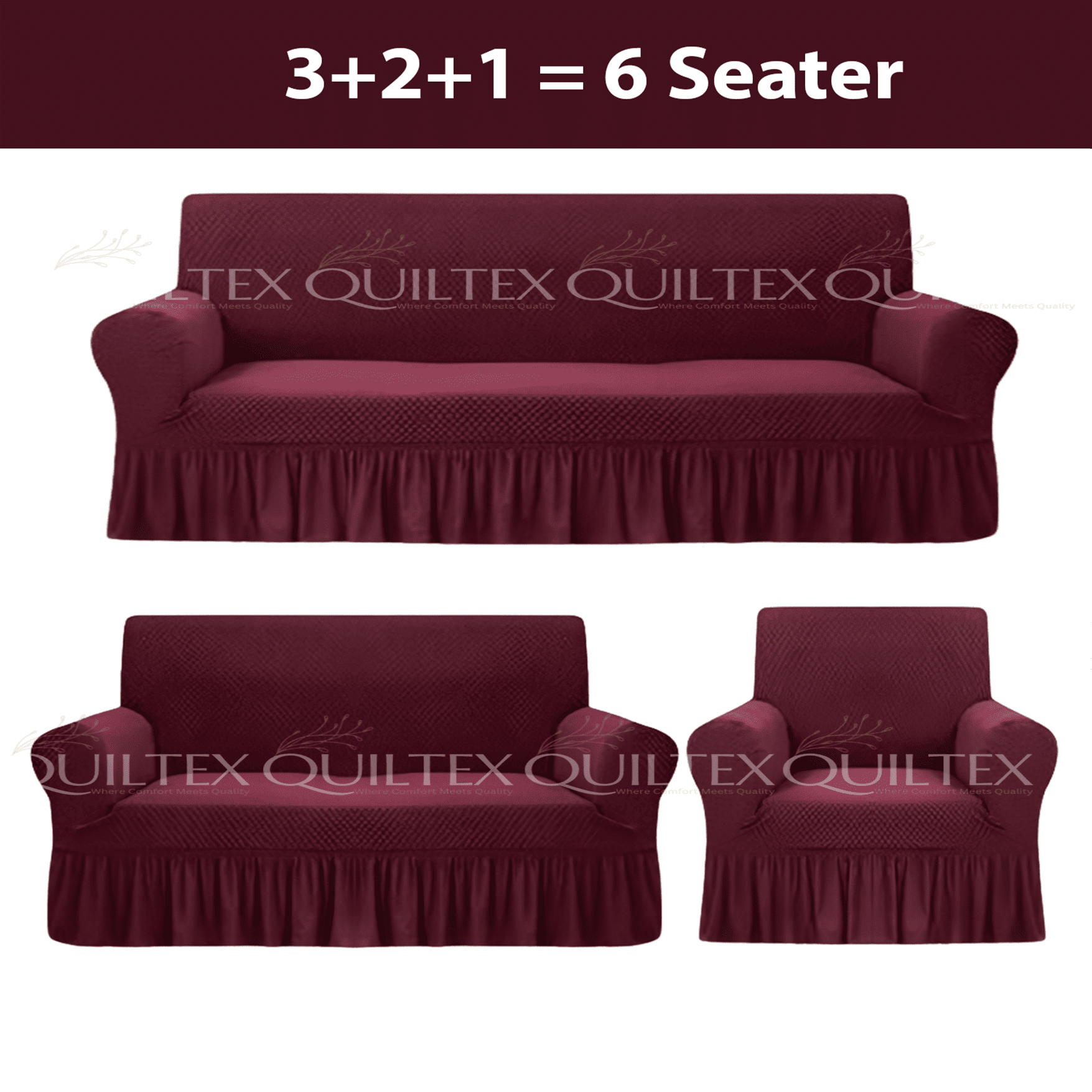 Turkish Style Sofa Covers Maroon