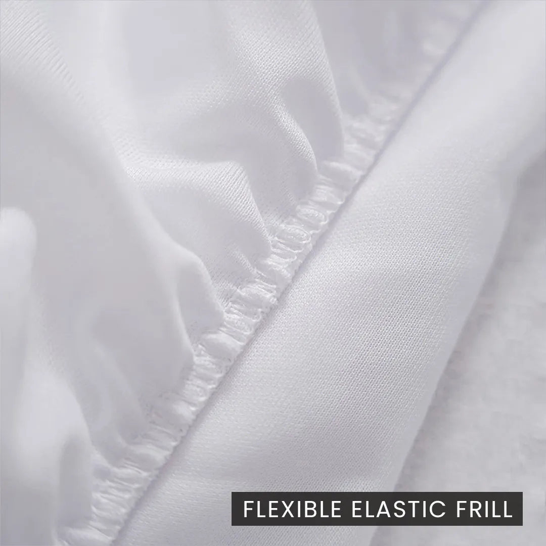 Terry Cotton Waterproof Mattress Protector White  Color Fitted Style