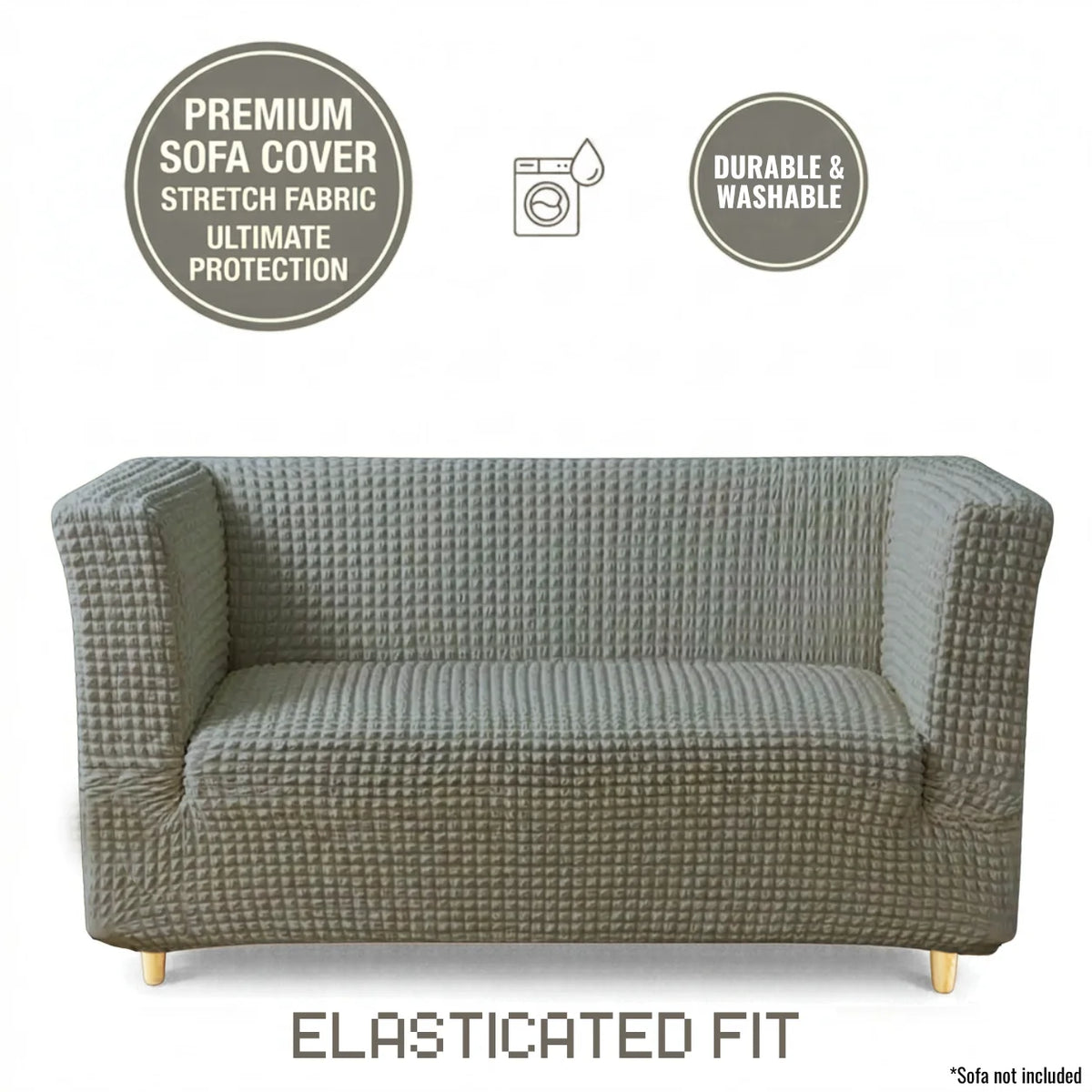 High-Arm Sofa Slipcover Grey