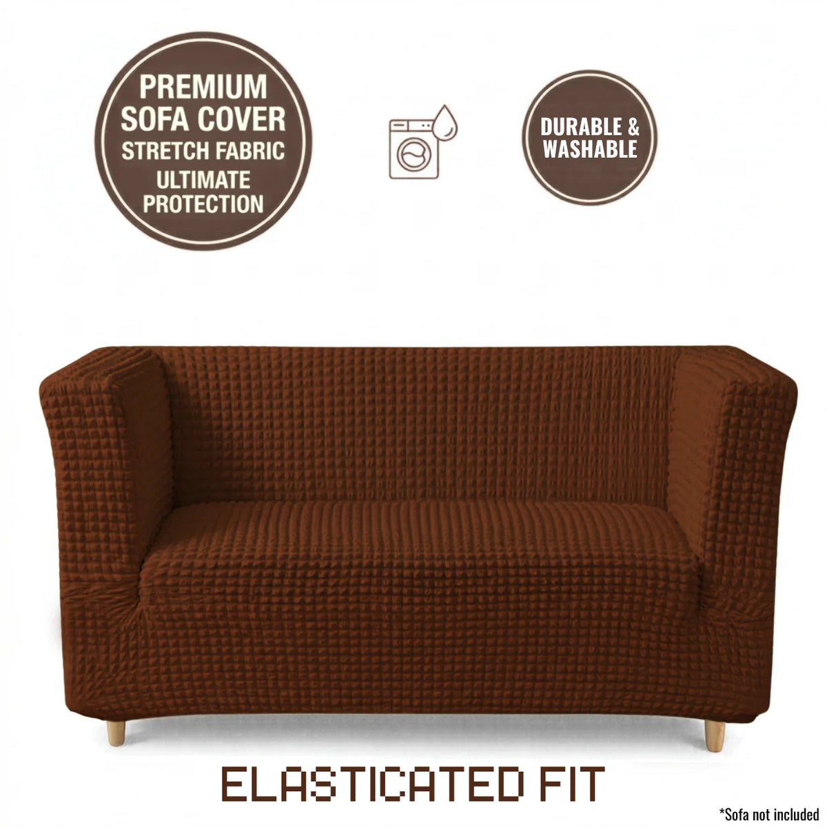 High-Arm Sofa Slipcover Brown