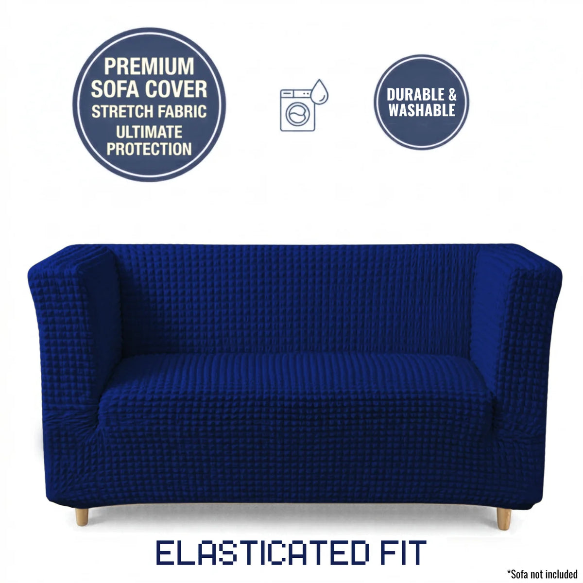 High-Arm Sofa Slipcover Blue