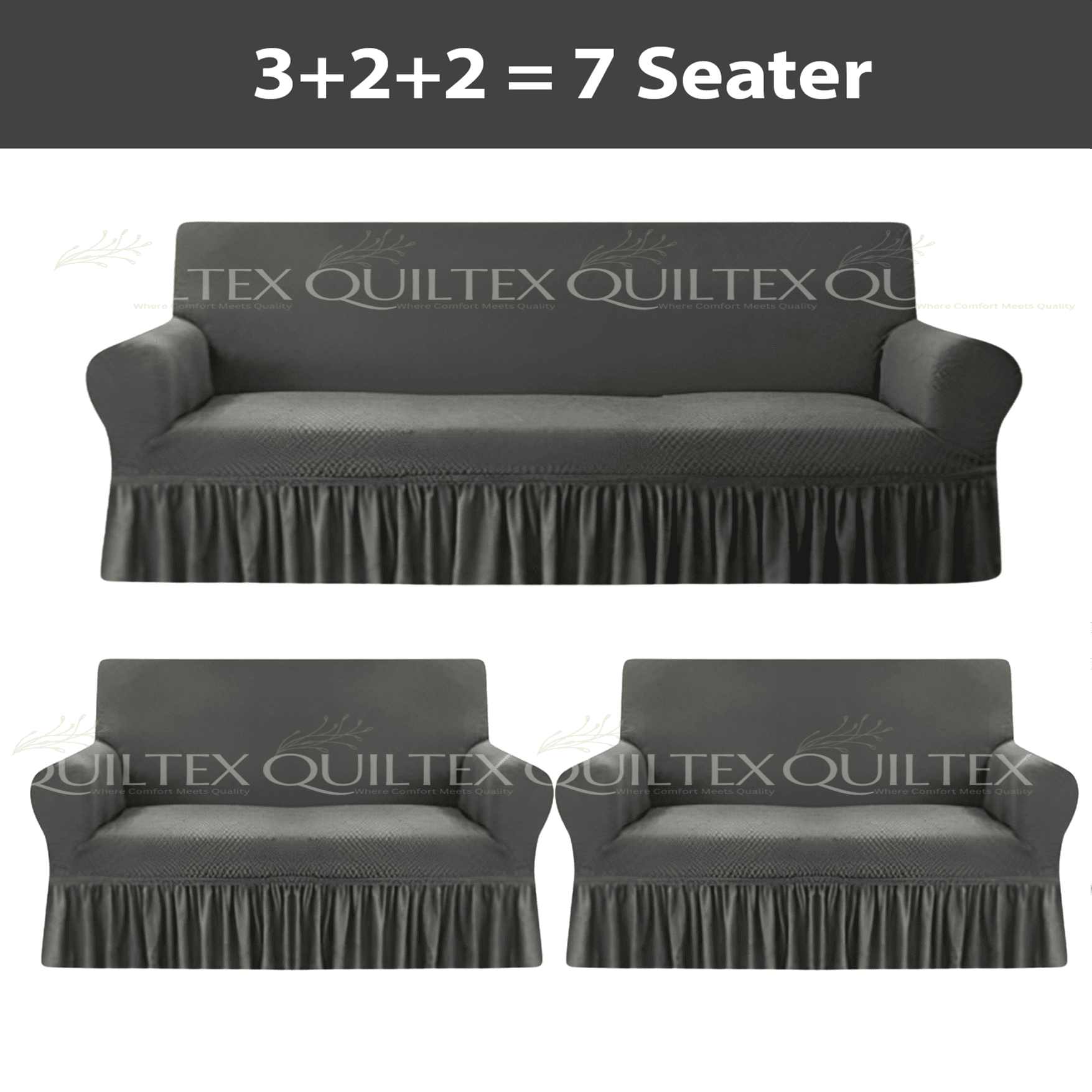 Turkish Style Sofa Covers Grey