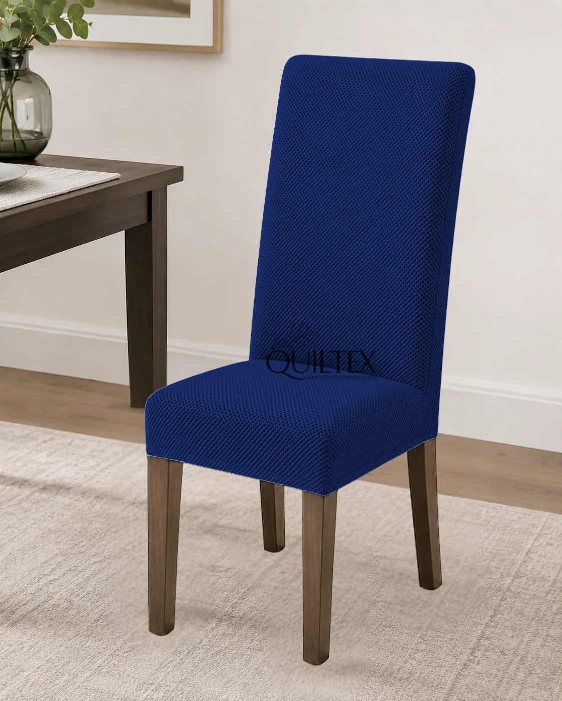 Mesh Fitted Dinning Chair Covers  Blue