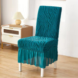 Wave Pattern Velvet Dinning Chair Covers Zink