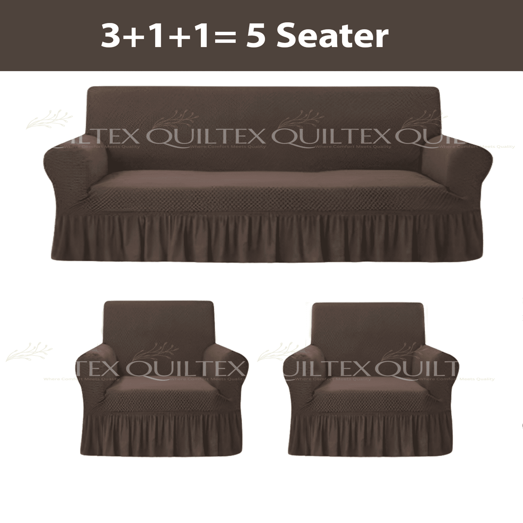 Turkish Style Sofa Covers  Dark Brown