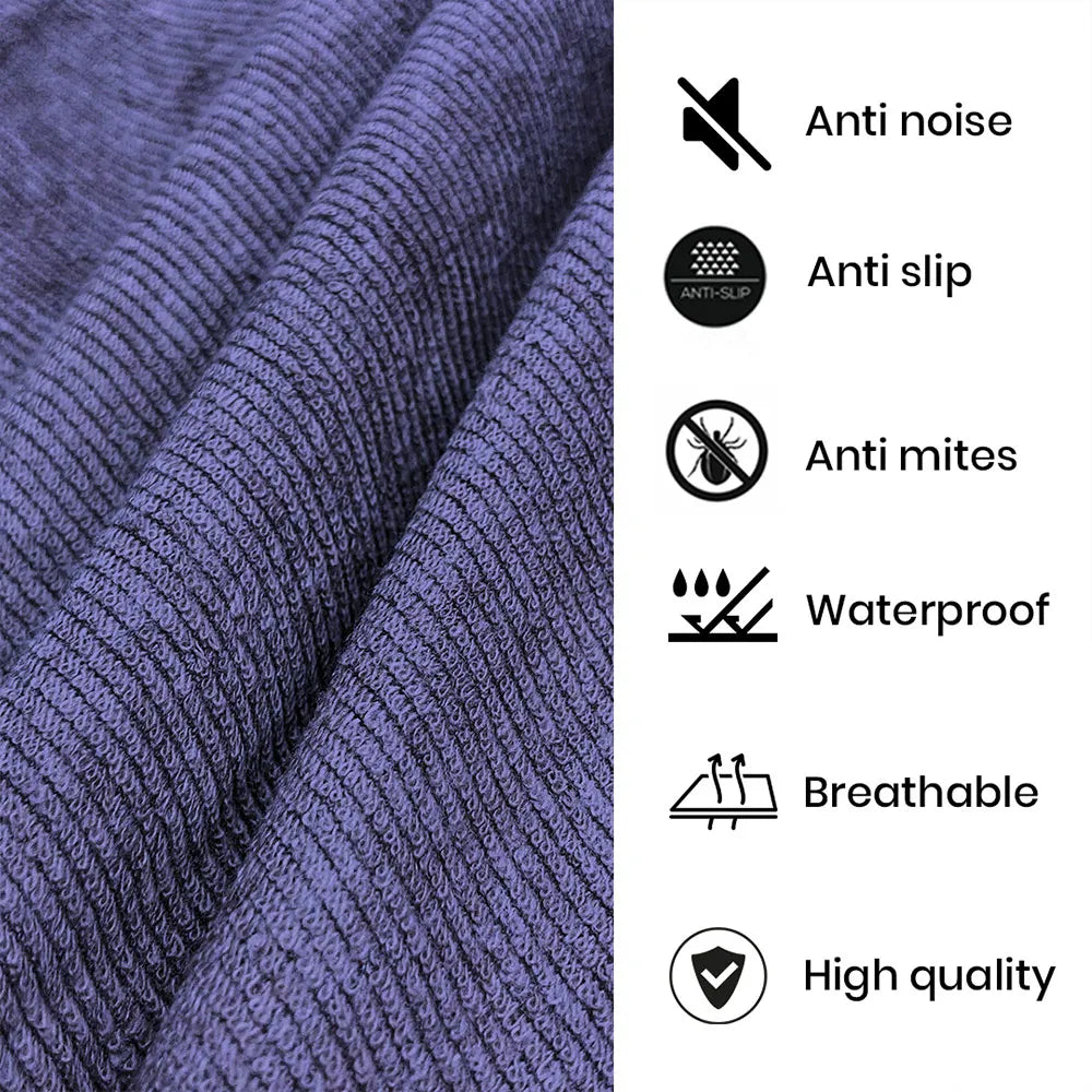 Terry Cotton Waterproof Mattress Protector Blue  Color Fitted Style
