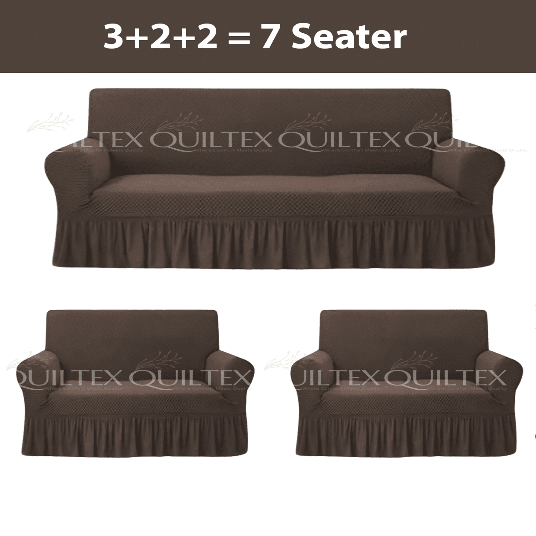 Turkish Style Sofa Covers  Dark Brown