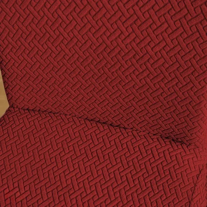 Velvet Strip Design Fitted Dinning Chair Covers Maroon