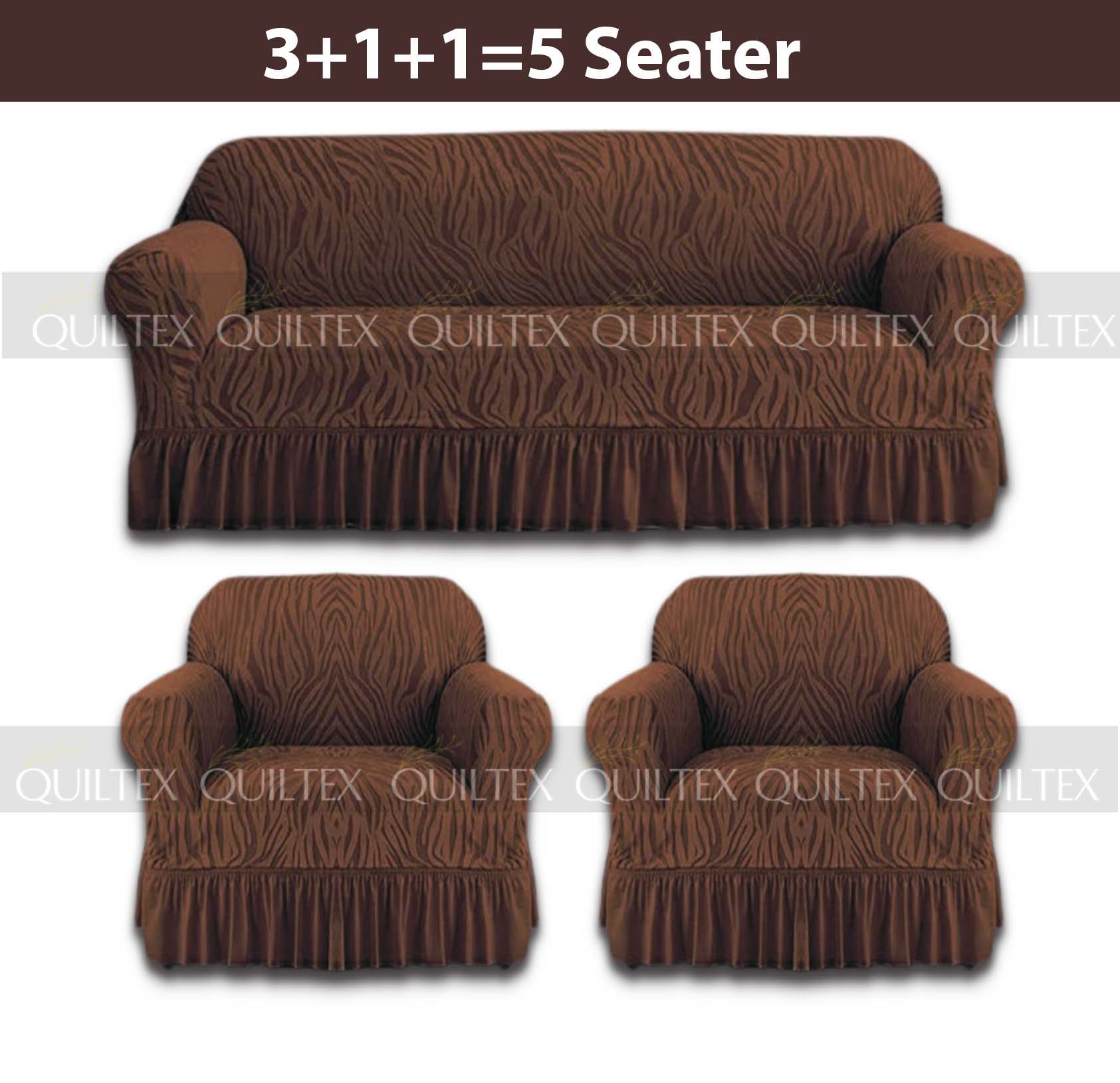 Zebra  Sofa Covers ( Dark Brown )