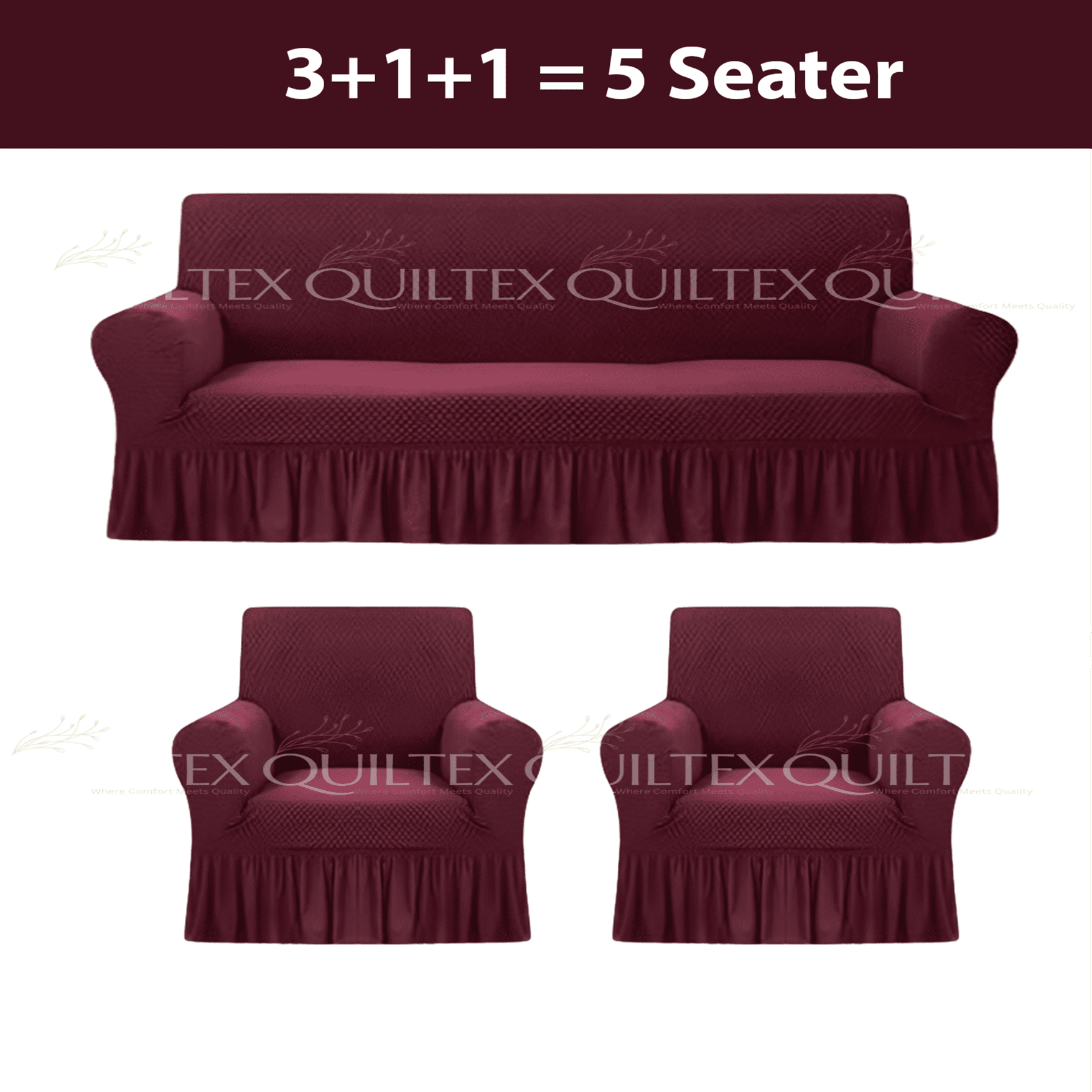 Turkish Style Sofa Covers Maroon