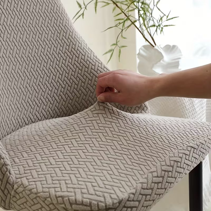 Stripe Jacquard Turkish Chair Cover - Skin Color