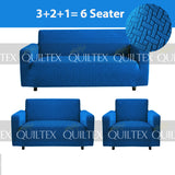 STRIPE JACQUARD SOFA COVER BLUE