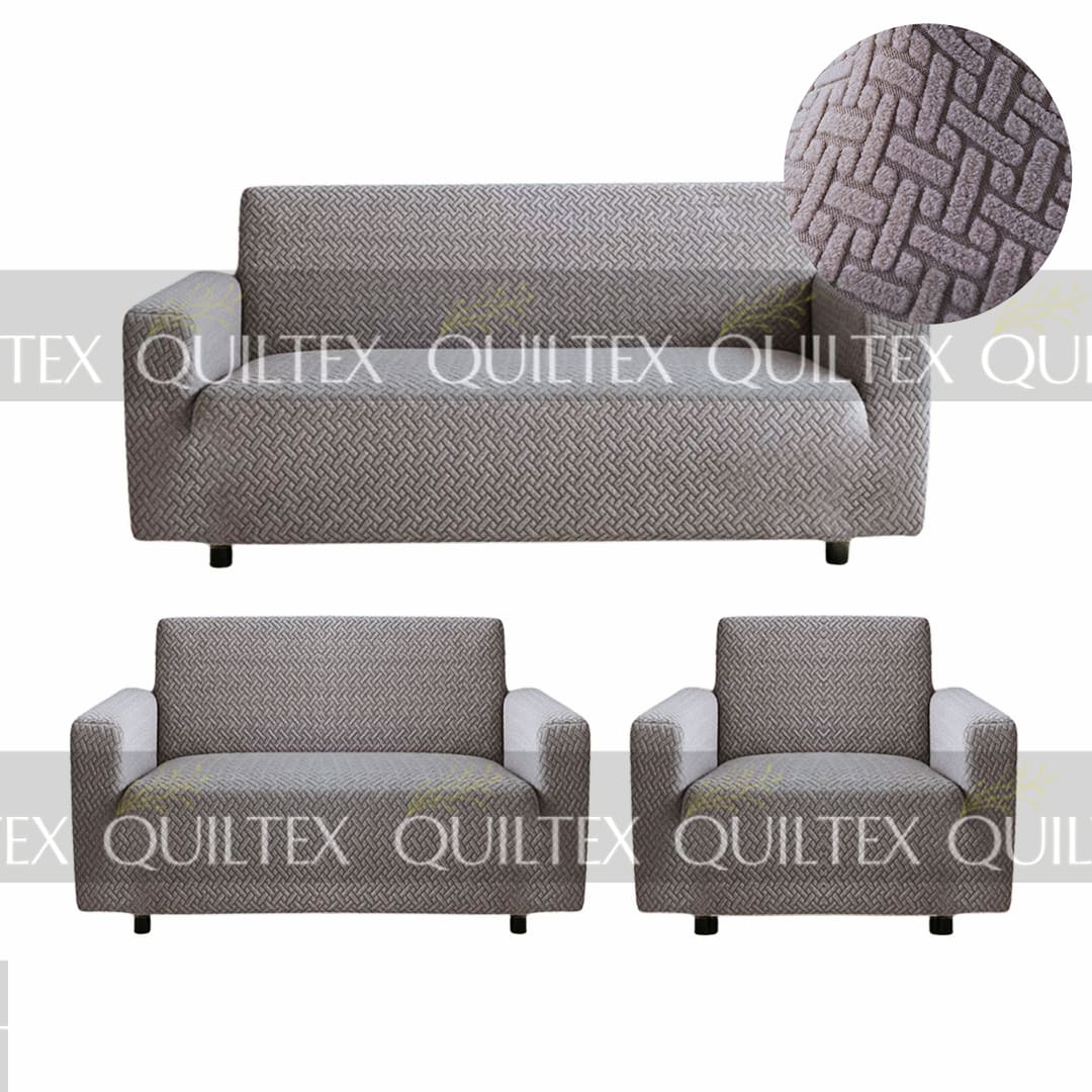 STRIPE JACQUARD SOFA COVER GREY
